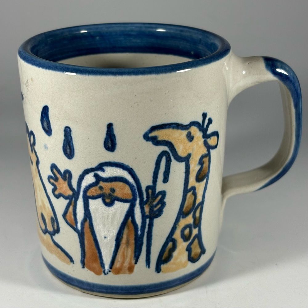 USA Made Louisville Stoneware Noahs Ark Pottery Small Coffee‎ Cup Mug - Picture 1 of 5